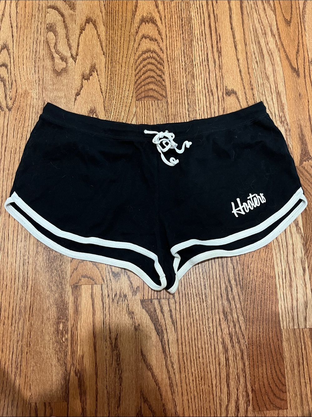 Hooters Black Athletic Shorts with White Trim